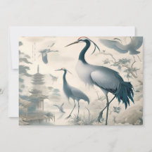 Vintage Cranes Crane Birds Tapet