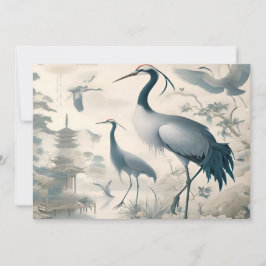 Vintage Cranes Crane Birds Tapet Inbjudningar