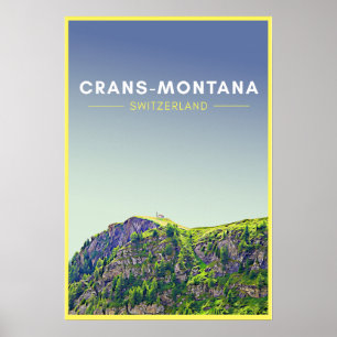 Vintage Crans-Montana Schweiz Art Poster
