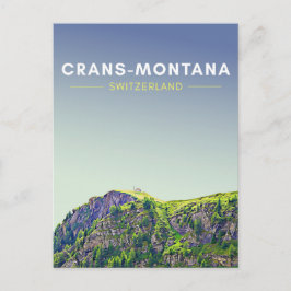 Vintage Crans-Montana Schweiz Travel Vykort