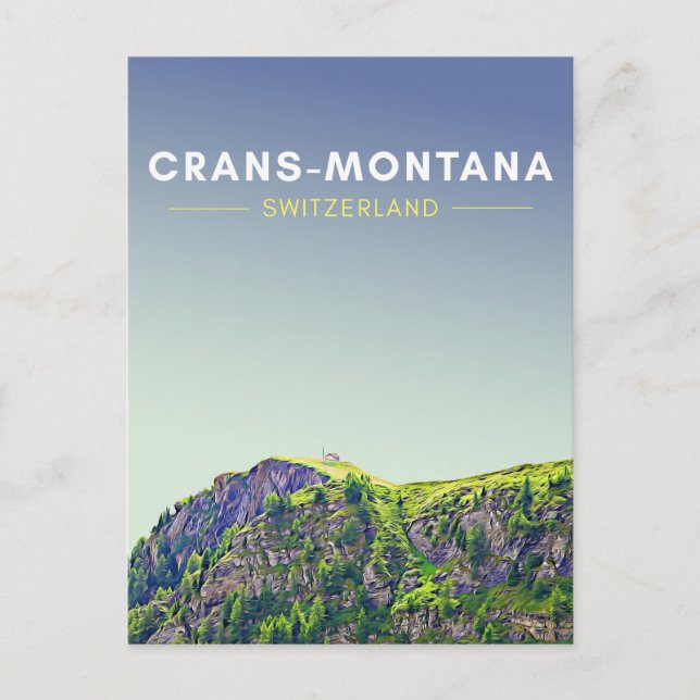 Vintage Crans-Montana Schweiz Travel Vykort (Framsida)
