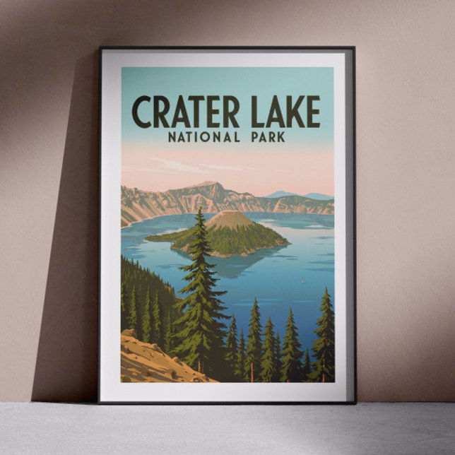 Vintage Crater Sjö nationalpark Poster (Skapare uppladdad)