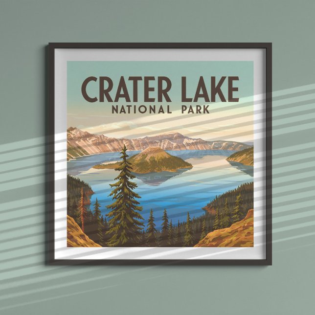 Vintage Crater Sjö nationalpark Poster (Skapare uppladdad)