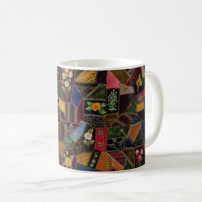Vintage Crazy Quilt Kaffemugg (Framsida höger)