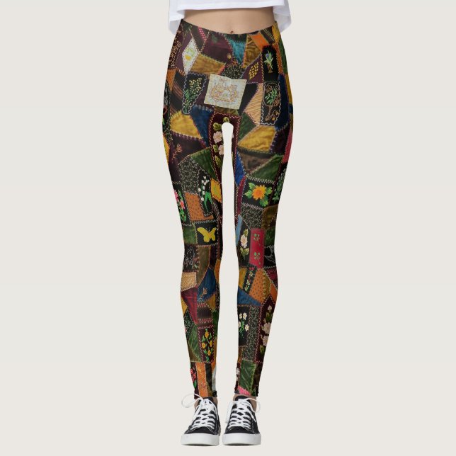 Vintage Crazy Quilt Leggings (Framsida)