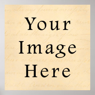 Vintage Cream Beige Script Text Parchment Papper Poster
