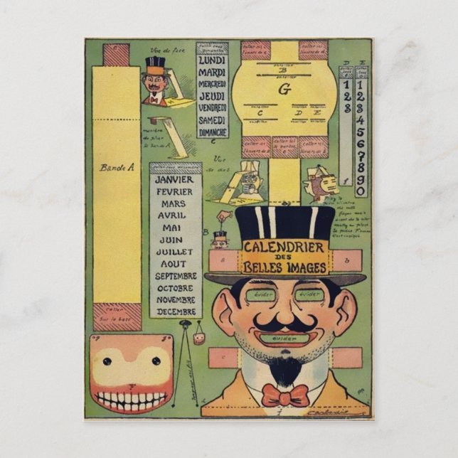 Vintage Creepy Cutout Vykort (Framsida)