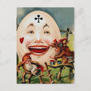 Vintage Creepy Egg Ansikte vykort