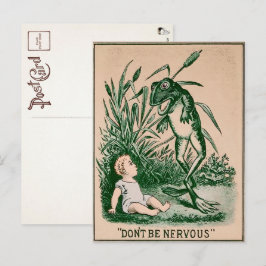 Vintage Creepy Frog vykort