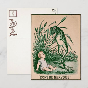 Vintage Creepy Frog vykort