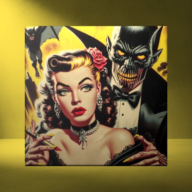 Vintage Creepy Girl Kakelplatta (Skapare uppladdad)