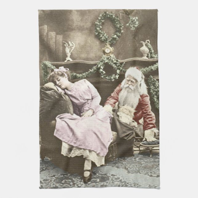 Vintage Creepy jultomte Kökshandduk (Vertikal)
