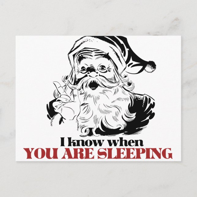 Vintage Creepy Santa Helg Vykort (Framsida)