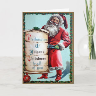 Vintage Creepy Santa Helgdag Card Helgkort