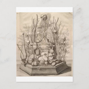 Vintage Creepy Skeletons, Döskallar och Träd Vykort