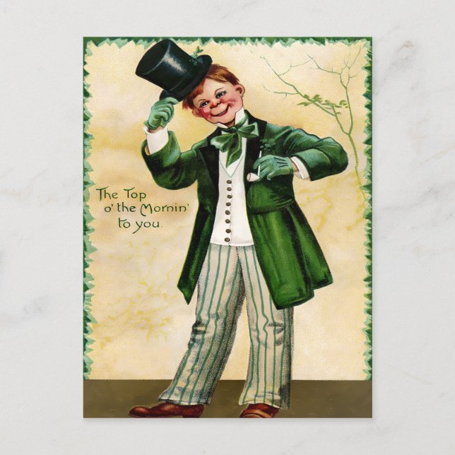 Vintage Creepy St. Patrick's Day Vykort (Framsida)