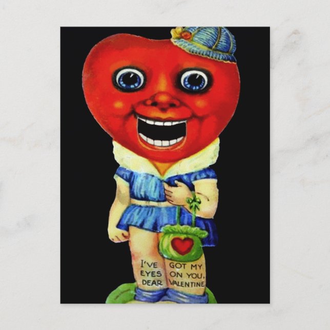 Vintage Creepy Valentines day Vykort (Framsida)