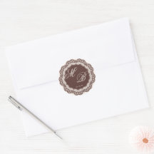 Vintage Crème Chantilly-spets Brun Monogram