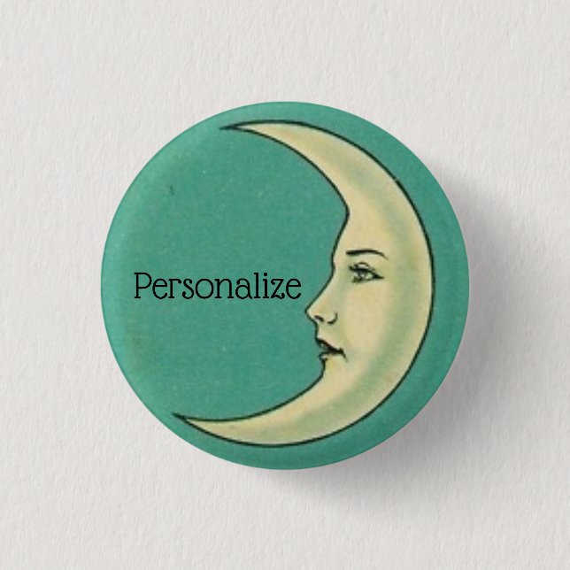 Vintage crescent måne knapp (Framsida)