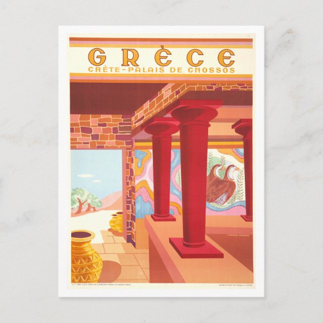 Vintage Crete, Grekland, resebyrå Vykort (Framsida)