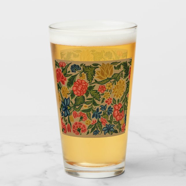 Vintage Crewel Blommig Broderimönster Glaskopp (Baksida fylld)
