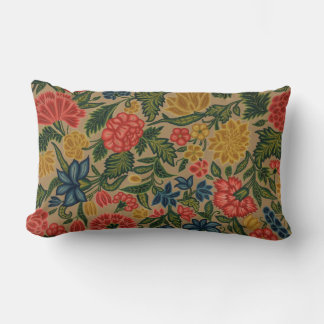 Vintage Crewel Blommig Broderimönster Lumbarkudde
