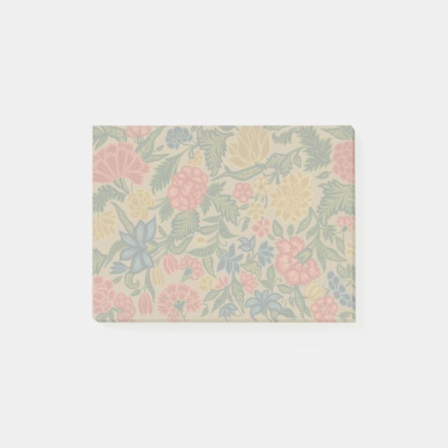 Vintage Crewel Blommig Broderimönster Post-it Block (Framsida)
