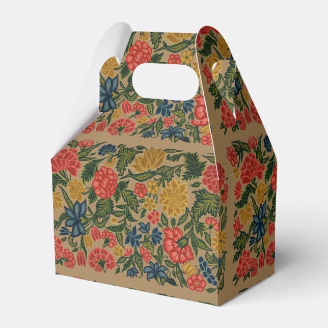 Vintage Crewel Blommig Broderimönster Presentaskar (Framsidan Sidan)