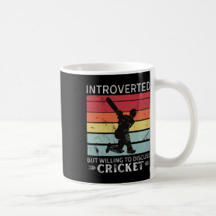 Vintage Cricket Introvert Men Villig Att Diskutera Kaffemugg