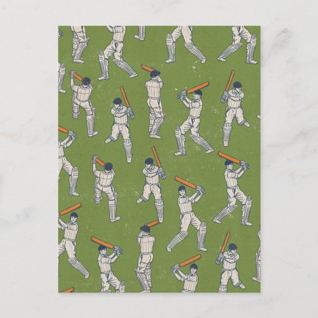 Vintage Cricket-mönster Vykort (Framsida)