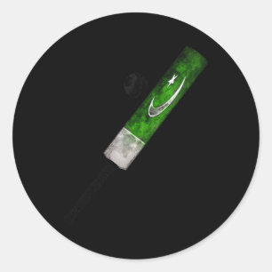 Vintage Cricket Pakistan Flag Pakistansk stolthet Runt Klistermärke