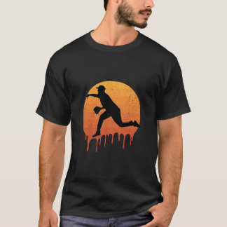 Vintage Cricket Retro Sunset T Shirt