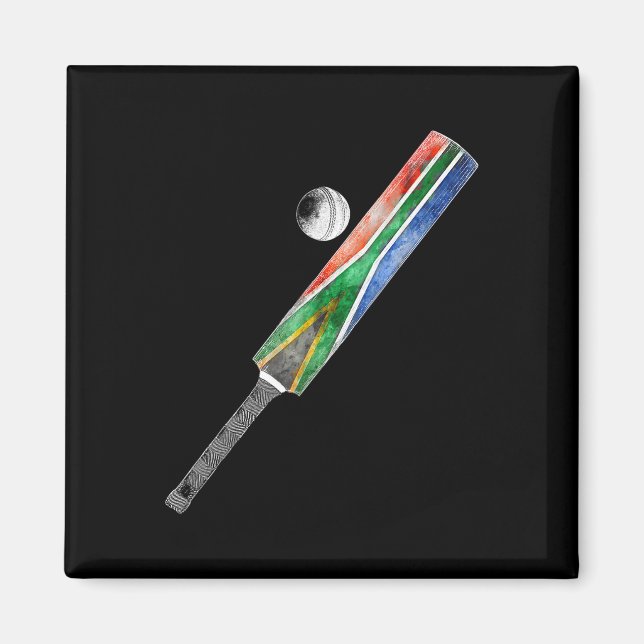 Vintage Cricket Sydafrika Flagga Sydafrikansk stol Magnet (Framsidan)