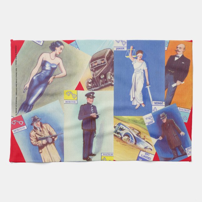 Vintage "Crime Klubb" Tea Towel Kökshandduk (Horisontell)