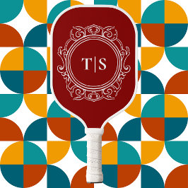 Vintage Crimson Red Ornate Monogram