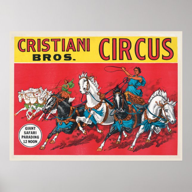 Vintage Cristiani Brothers Circus Poster (Framsidan)