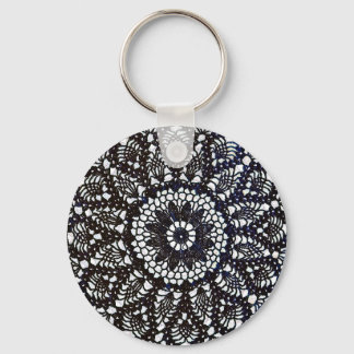 Vintage Crochet Doily Keychain Nyckelring