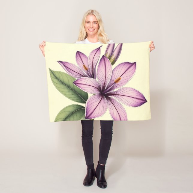 Vintage Crocus on Weathered Paper Fleecefilt (På plats)