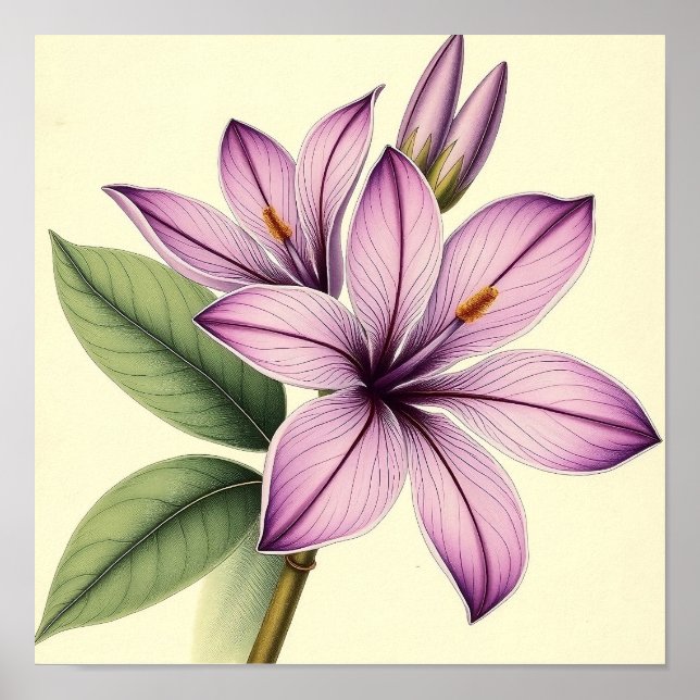 Vintage Crocus on Weathered Paper Poster (Framsidan)