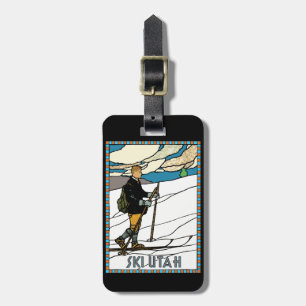 Vintage Cross country Skier Ski Utah Bagagebricka