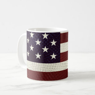 Vintage Crosshatch American Flagga Stars och strip Kaffemugg