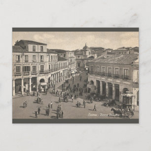 Vintage Crotone Italien Piazza Pitagora Postcard Helg Vykort