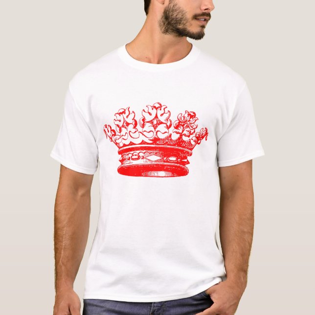 Vintage Crown - Röd Tee Shirt (Framsida)