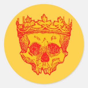 Vintage Crowned Skull Runt Klistermärke