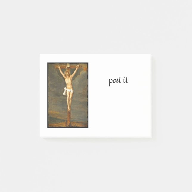 Vintage Crucifixion-bild Post-it Block (Framsida)