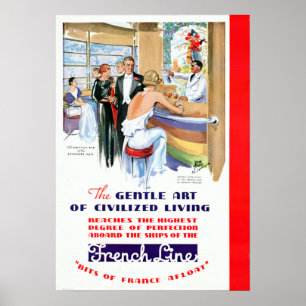 Vintage Cruise Frakt Travel Poster