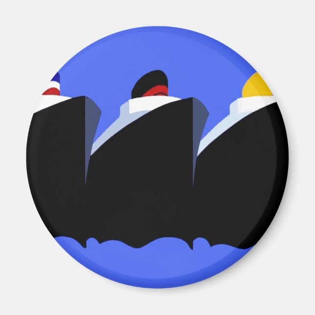 Vintage Cruise Fraktass Art Deco Poster Magnet (Framsidan)