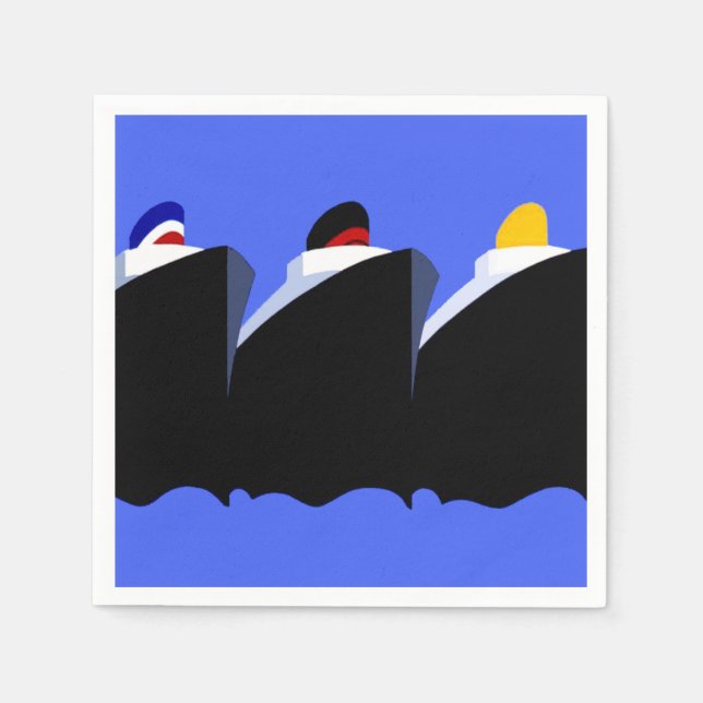 Vintage Cruise Fraktass Art Deco Poster Pappersservett (Framsidan)
