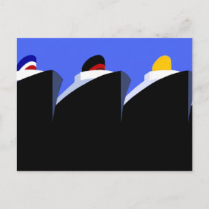 Vintage Cruise Fraktass Art Deco Poster Vykort