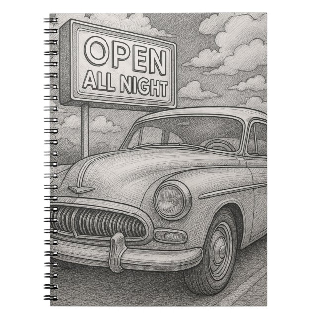 Vintage Cruiser Notebook Anteckningsbok (Framsidan)